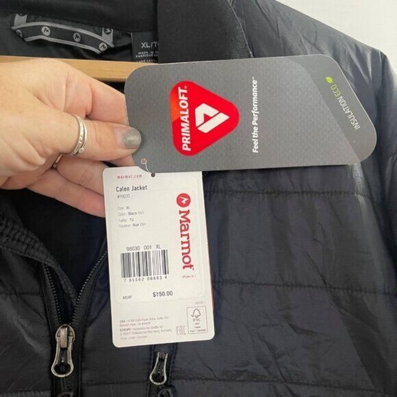 NWT Marmot Calen Mens Jacket Black Puffer Sz XL *Logo - Picture 5 of 7